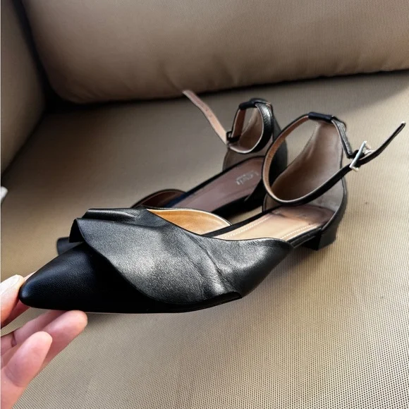 LEWIT Alessia Ruffle Flats with Ankle Straps, Black, Size EU 39,5 - Picture 10 of 15